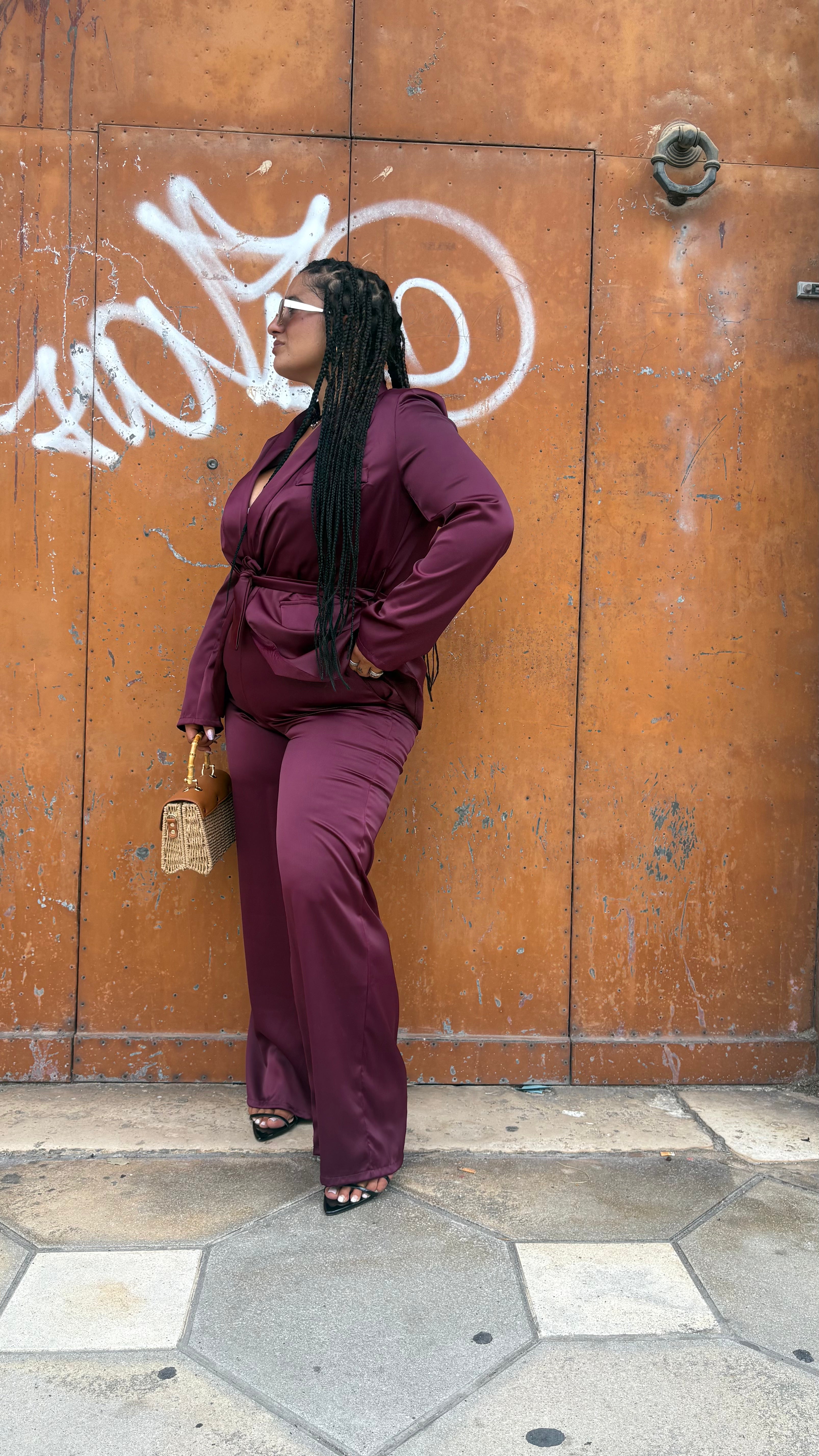 Tailleur satin